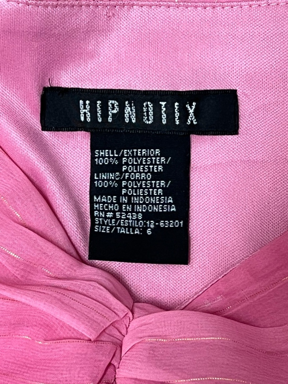 Vintage Hipnotix Pink Ombre Metallic Mini Dress Y2K Fairycore Size 6 - Picture 8 of 8